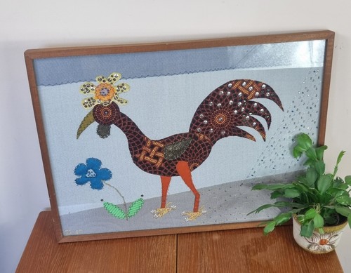 Vintage framed textile - framed,