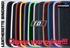 Tailored For VW GOLF MK3 CABRIOLET LUXURY car mats LEATHERETTE + TDI BADGE V32