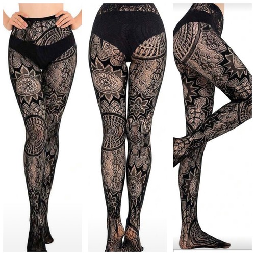 Plus size jacquard tights - jacquard,