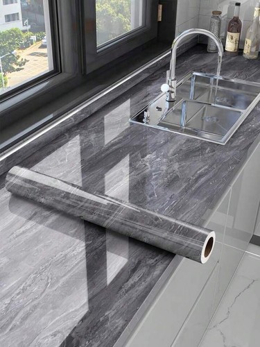 Grey marble gloss vinyl - gloss,