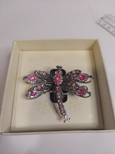Pink rhinestone dragonfly - rhinestone, hair