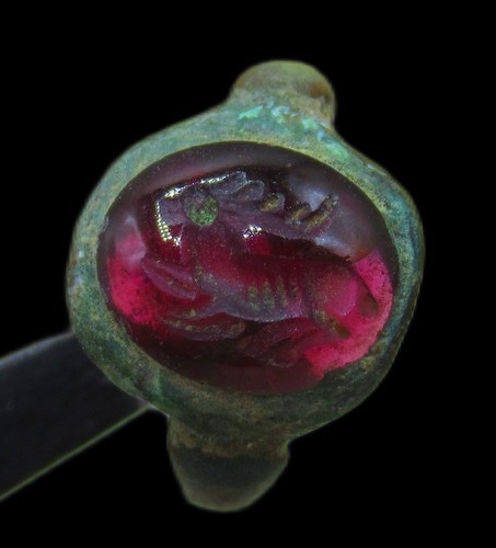 Ancient bronze ring with - ring,