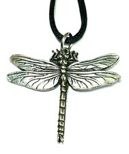 Dragonfly cord necklace - dragonfly,