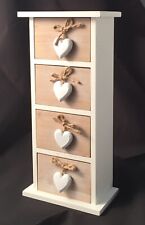 Jewellery box Heart handle storage jewellery box Cabinet, wooden with 4 draws