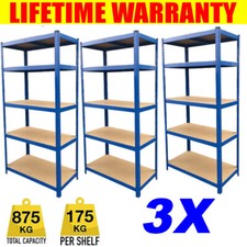 Blue Garage Racking 5 Tier Shelving Unit Boltless Heavy Duty Metal Shelf Storage