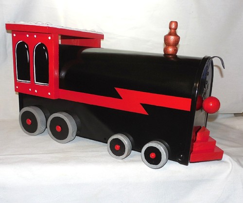 New hand painted steam engine - new,