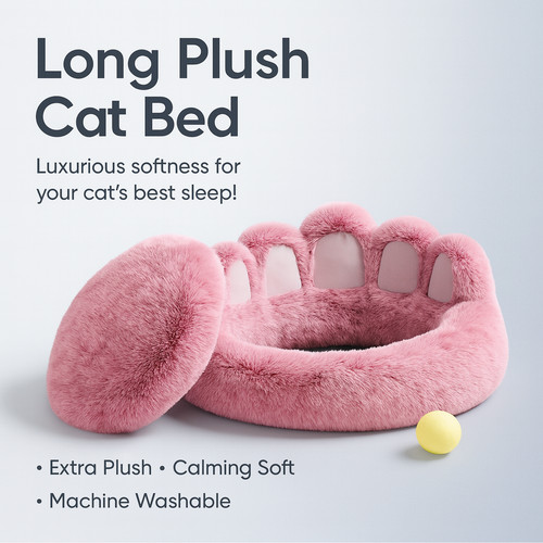 Long plush cat bed - long,