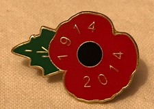 Vintage Enamel Poppy Badges -