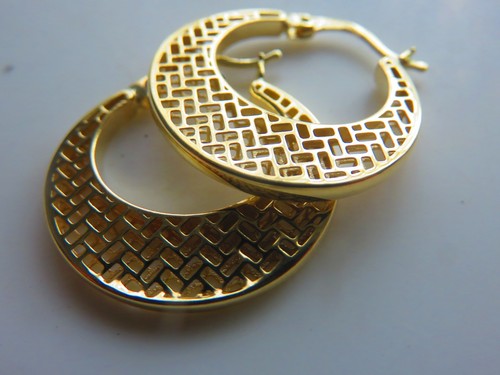 Gold abstract hoop - hoop, earrings
