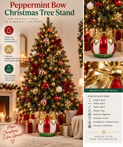 Peppermint bow bauble - peppermint,