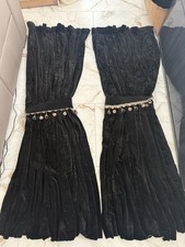 Luxury Custom Black Velvet Lined Curtains With Tie Backs  W 90cm H 210cm each