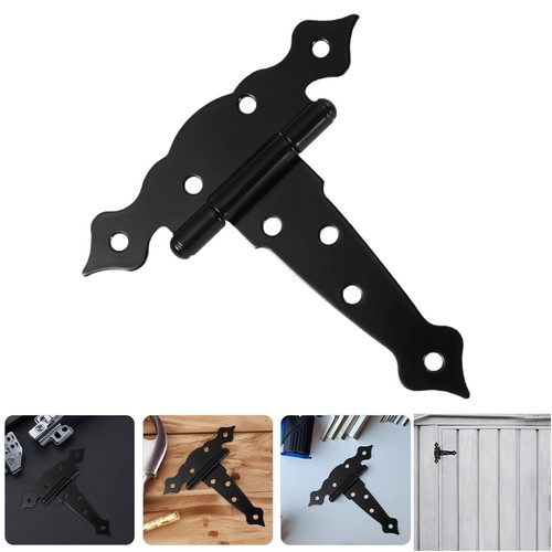 Black strap hinges wooden - black, t