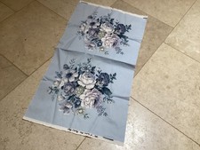 Rare Vintage Sanderson Hebe Fabric Remnant Blue Teal Mauve Linen