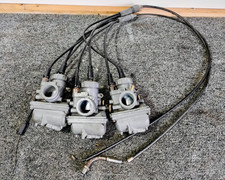 Suzuki GT380 Early Model Carburettor Set of 3 with Control Cables