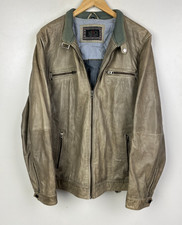 REAL LEATHER BIKER JACKET Cafe Racer Size XL 44" (EU 54) Men`s - Great Condition