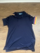 black multicoloured bunker mentality golf polo size medium
