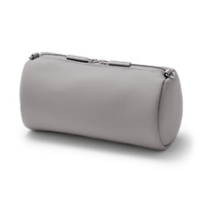 Muji Synthetic Leather Storage Cases Gray Cylindrical D9.5 x L18 cm From Japan