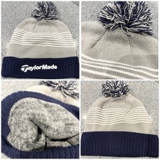 TaylorMade Golf Supreme Warmth Beanie Wool Hat | Insulated Lining | Blue/Grey