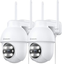 2 x 2K Security Camera Outdoor, 360° CCTV Camera, Home Security WiFi Camera