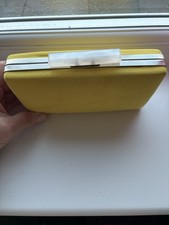 Deep Yellow Faith Clutch Bag with Chain Strap for Women Evening Party Wedding