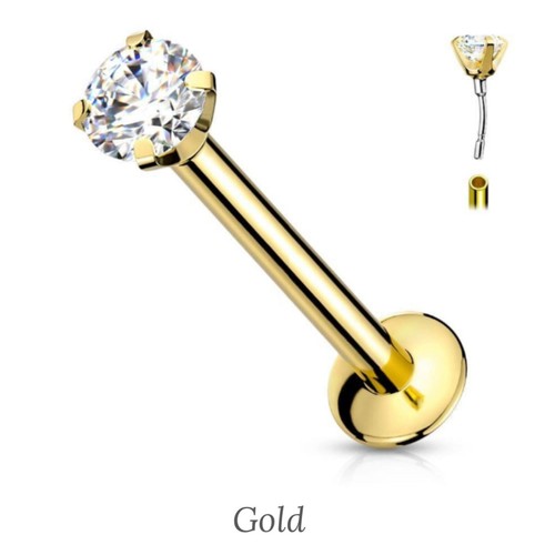 Cartilage piercing push pin - push,