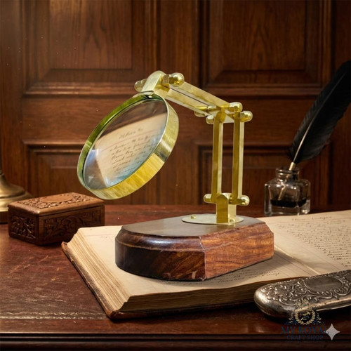 Antique brass magnifying glass - antique,