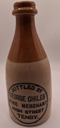 Stoneware ginger beer bottle - ,