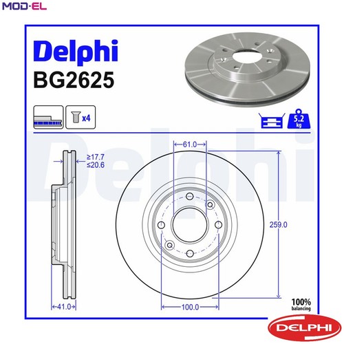 Brake disc bg2625 for - 2x,