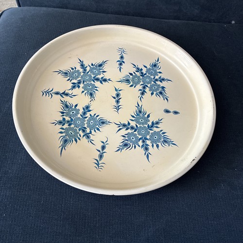 Vintage retro tray blue flower - retro,