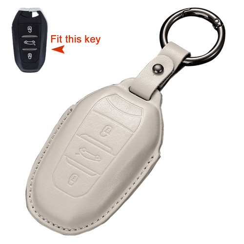 Leather key cover for peugeot - cover,