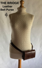 THE BRIDGE BROWN LEATHER BELT PURSE / CROSS BODY MADE IN ITALY NEW BNWT