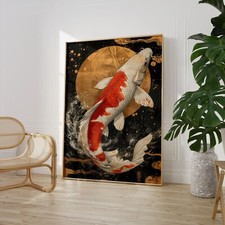 Oriental Koi Carp Print Poster