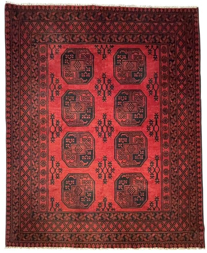 Hand knotted wool red - wool,