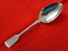 ANTIQUE SOLID SILVER FIDDLE PATTERN TABLE  SERVING SPOON. London 1837.