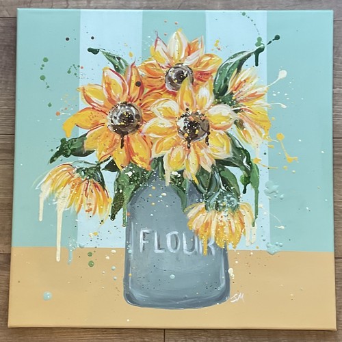 Sunflowers original acrylic - sunflowers,
