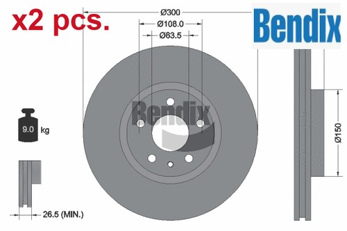 Pcs front brake disc set - x2,