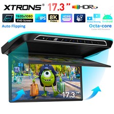 17.3" FHD Screen Android Car Roof Monitor Motorized Auto Flip Down TV 8K Player