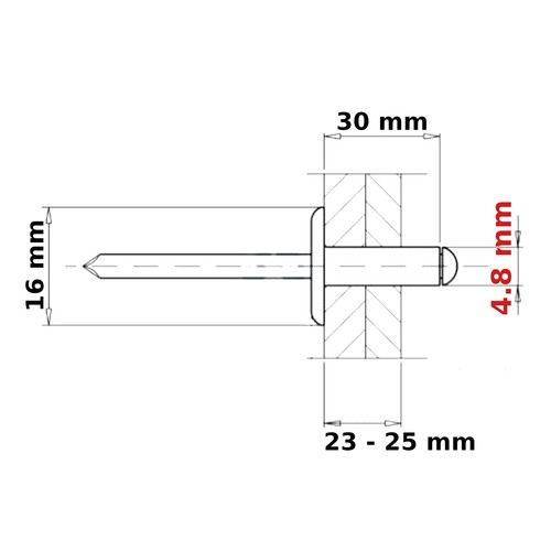 Pop rivets large flange - large,
