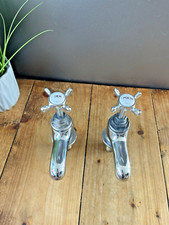 VINTAGE WELSH BATH HOT & COLD KITCHEN SINK BASIN CROSS HANDLE TAPS ANTIQUE STYLE