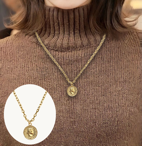1986 gold coin pendant ladies - gold,