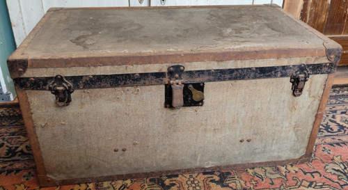 Old travel suitcase - travel, soldier's