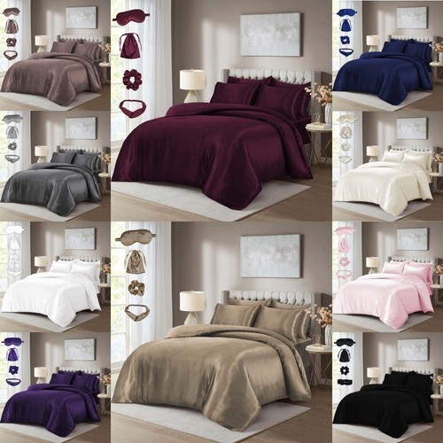 10pcs satin silk bedding set - satin,