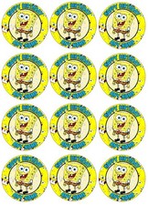 12 x  2.5" Spongebob Birthday