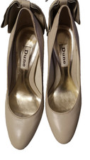 Dune Women's Heeled Shoes UK Sze 3, EU Size 36 Beige leather with bow. Stiletto