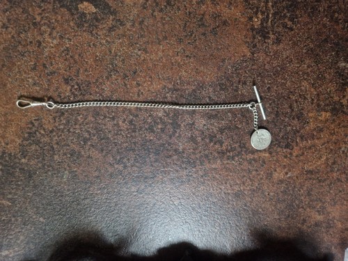 Silver pocket watch chain - silver,
