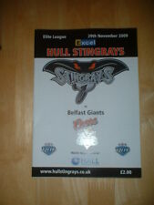 2009/10 HULL STINGRAYS V BELFAST GIANTS ICE HOCKEY 29/12/09