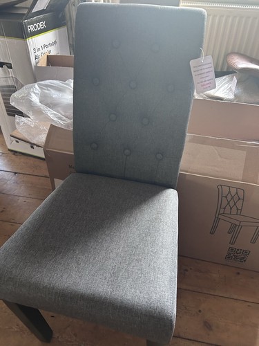 Dining chairs grey fabric - 2,