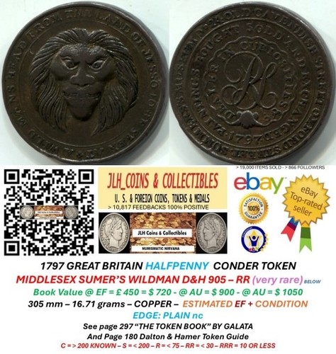 1797 penny conder token - ½,