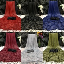 Women 's Chiffon Saree Velvet