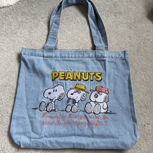 Snoopy embroidered tote - tote, bag